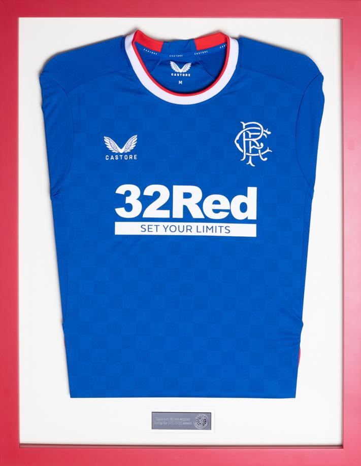 Rangers FC football shirt framed